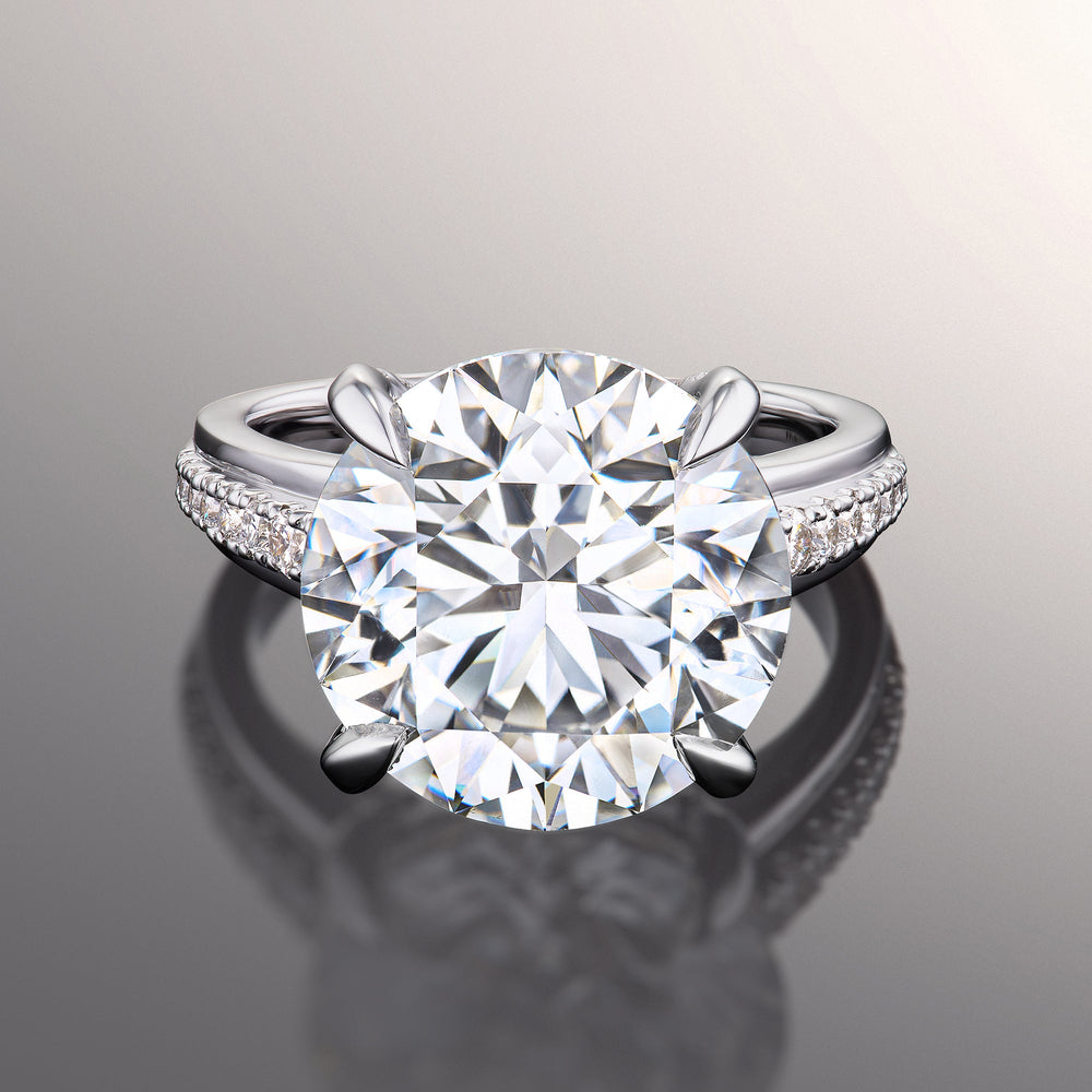 The Rubens Ring with Round Cut Diamond in 14KT Platinum view 1
