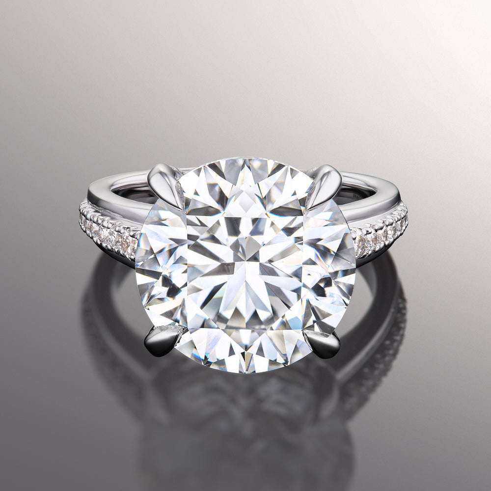 The Banksy Reserve Rings with Round Cut Diamond in 14KT Platinum view 1
