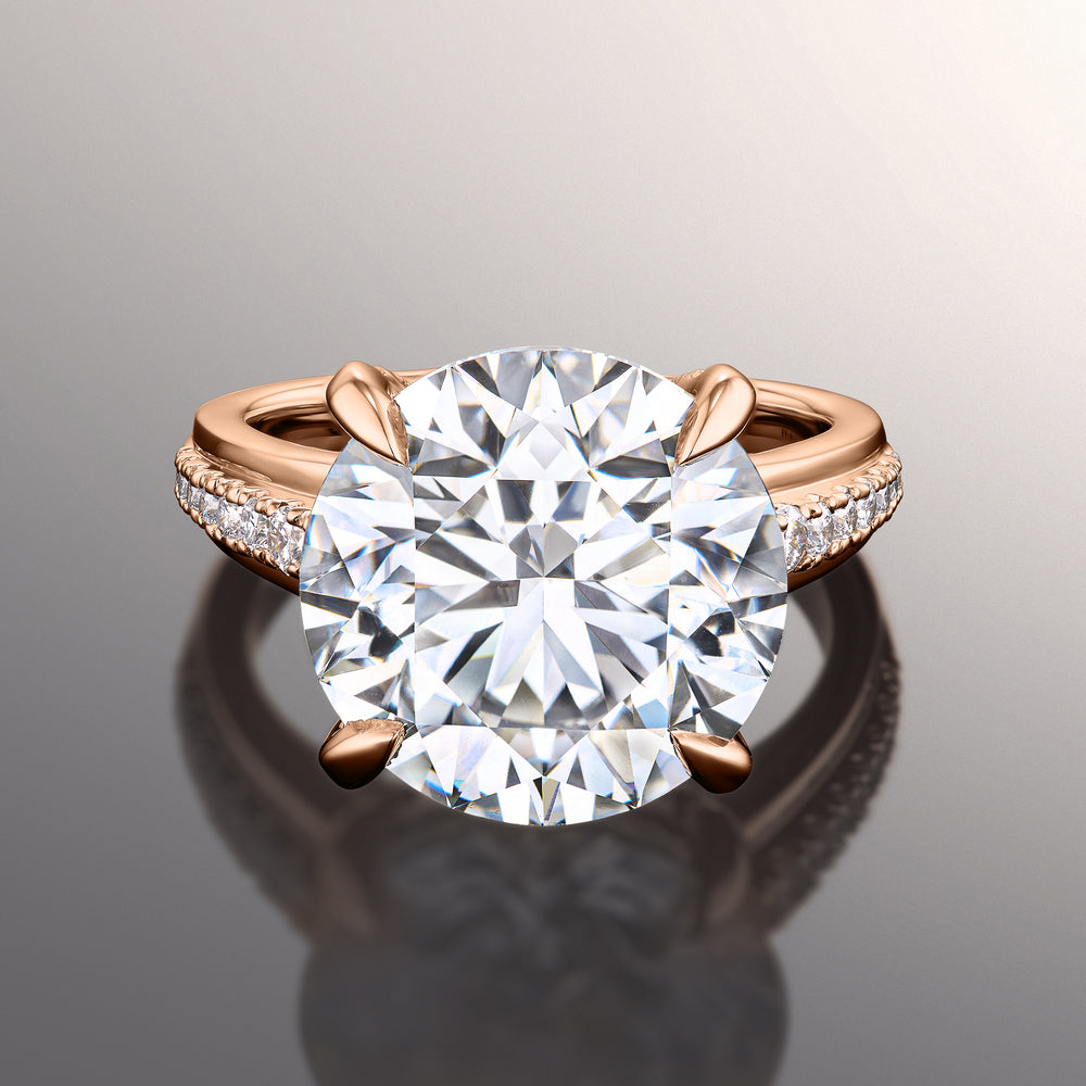 Round Cut The Rubens Ring with Lab Grown Diamond in 14KT Rose Gold view 1
