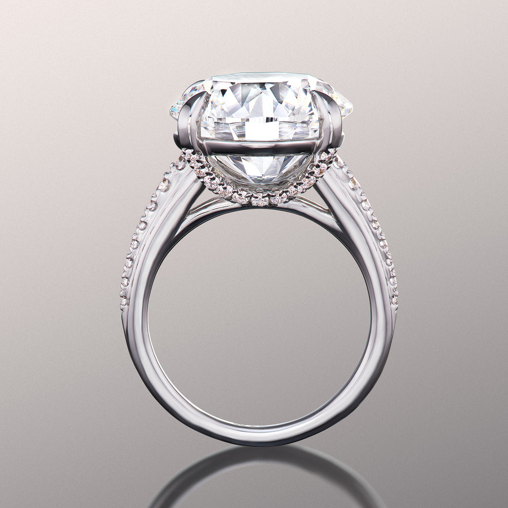 Round Cut The Rubens Ring with Lab Grown Diamond in 14KT White Gold view 3
