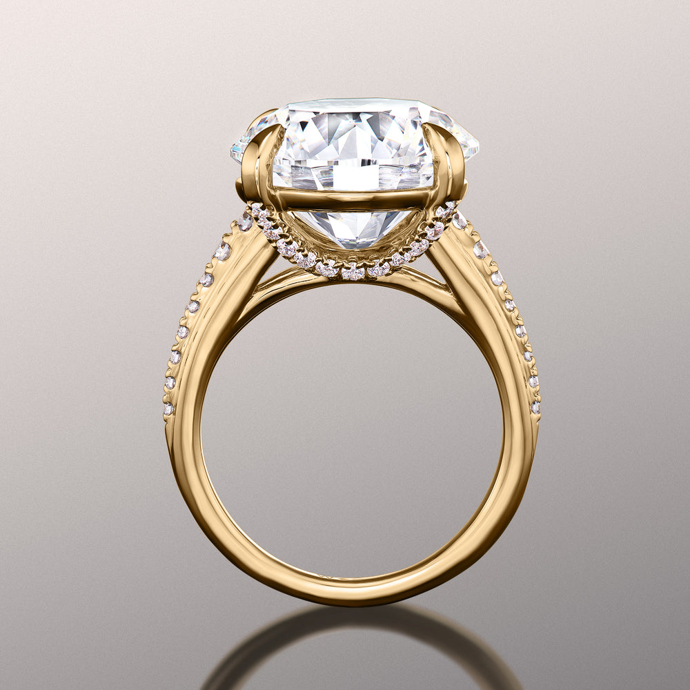 Round Cut The Rubens Ring with Lab Grown Diamond in 14KT Yellow Gold view 3
