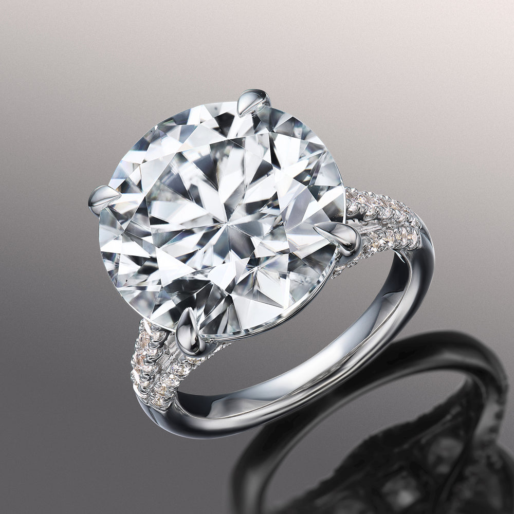 The Watteau Reserve Rings with Round Cut Diamond in 14KT Platinum view 2
