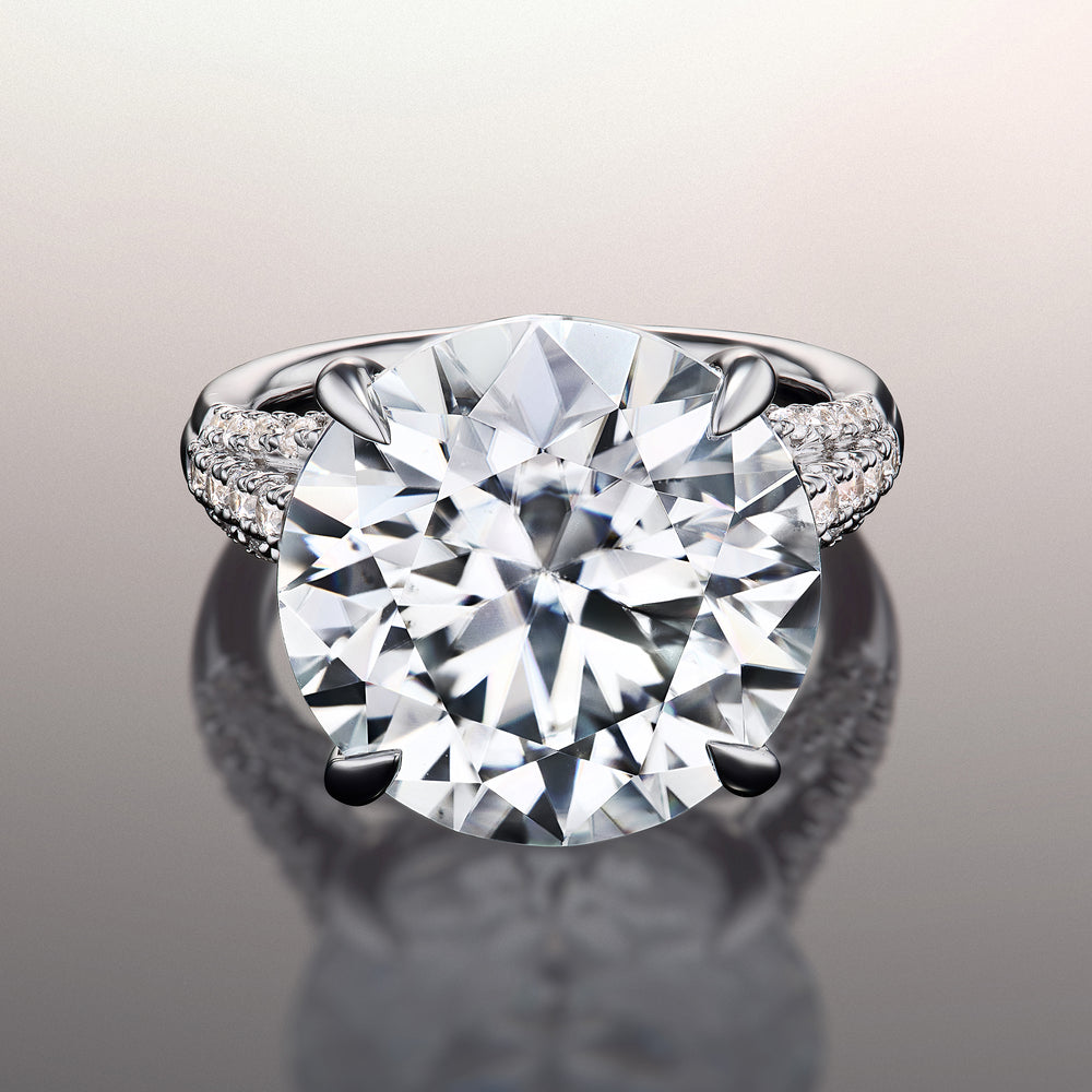 The Watteau Reserve Rings with Round Cut Diamond in 14KT Platinum view 1
