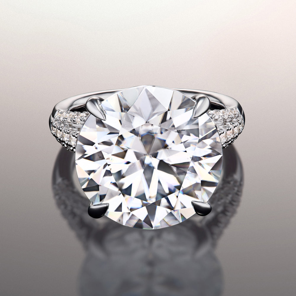 The Watteau Ring with Round Cut Diamond in 14KT Platinum view 1
