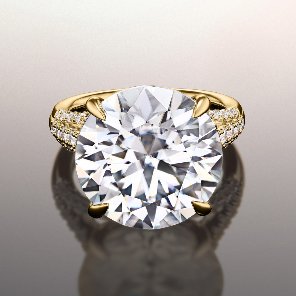 Round Cut The Watteau Ring with Lab Grown Diamond in 14KT Yellow Gold view 1
