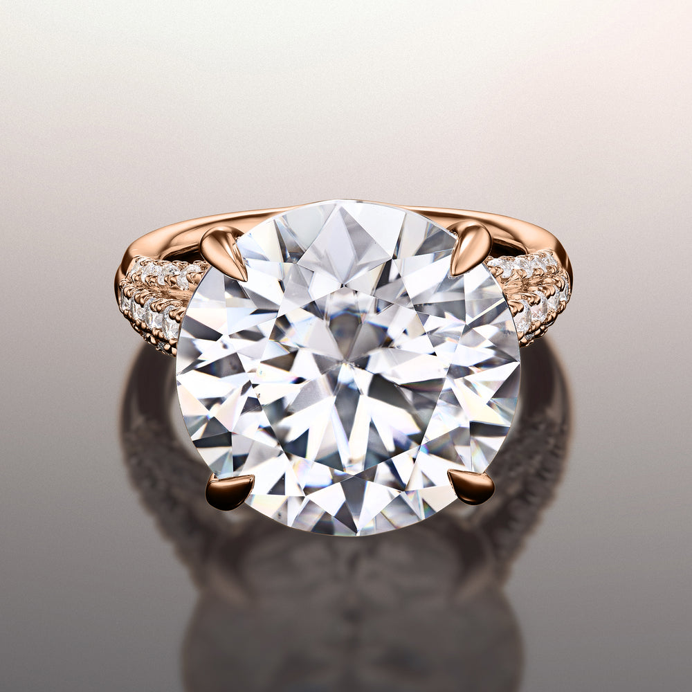 Round Cut The Watteau Ring with Lab Grown Diamond in 14KT Rose Gold view 1
