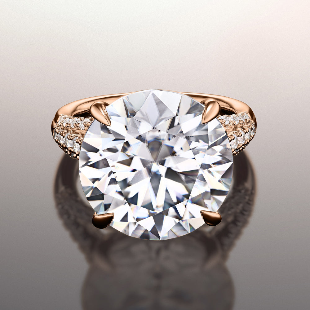 The Watteau Ring with Round Cut Diamond in 14KT Rose Gold view 1
