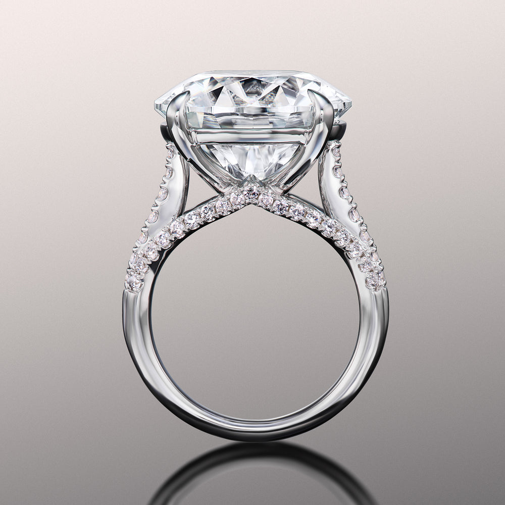 The Watteau Reserve Rings with Round Cut Diamond in 14KT Platinum view 3
