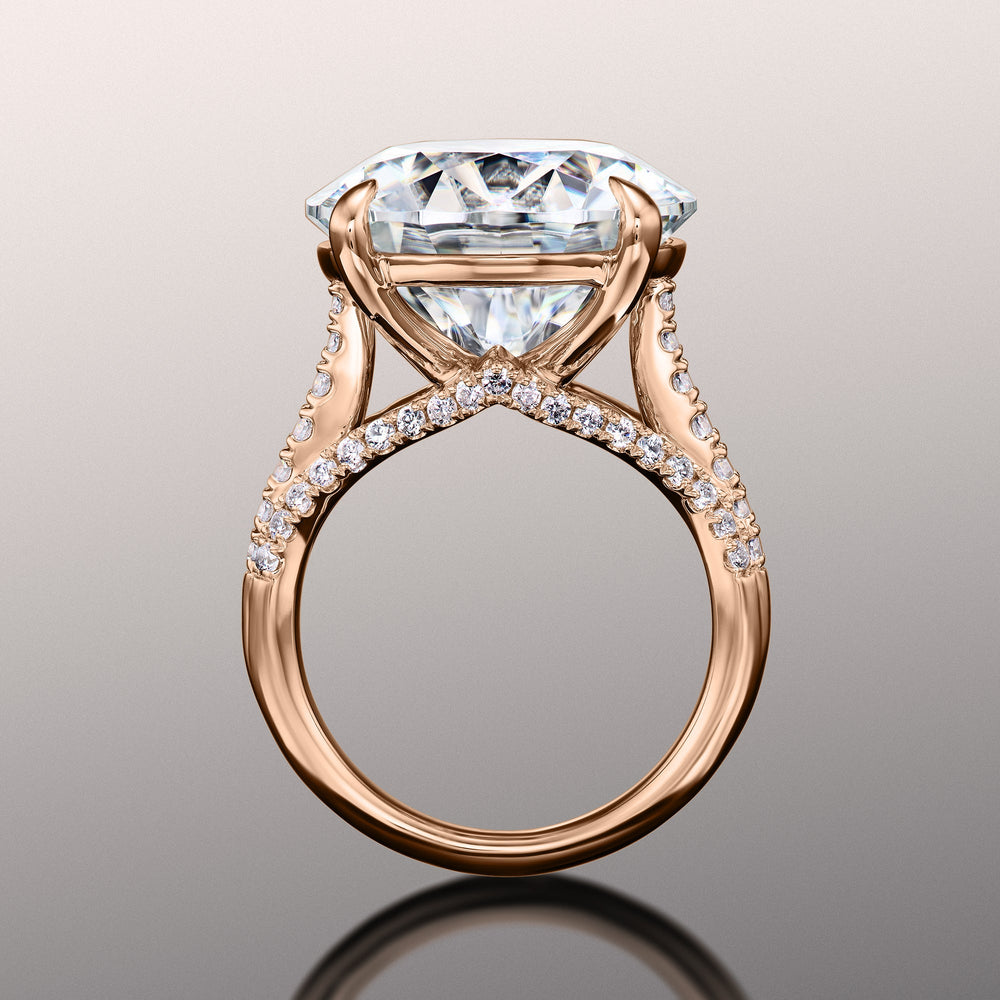 The Watteau Ring with Round Cut Diamond in 14KT Rose Gold view 3
