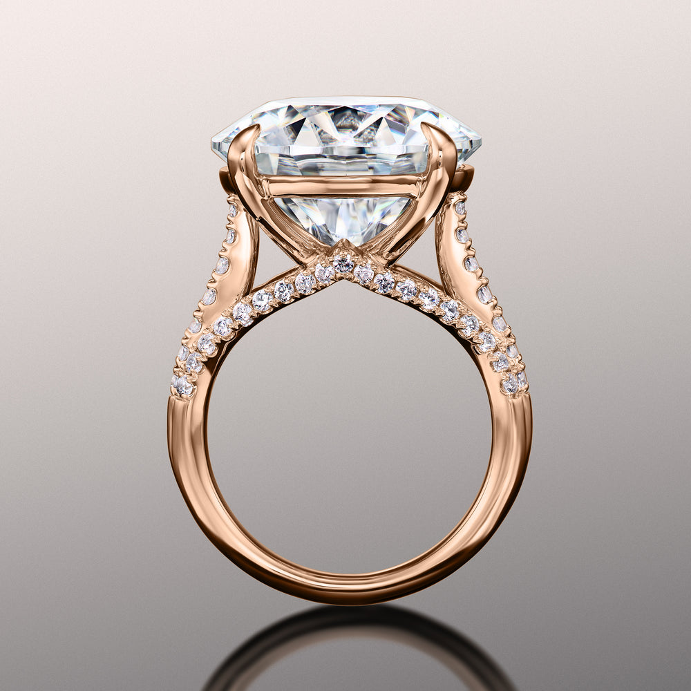 Round Cut The Watteau Ring with Lab Grown Diamond in 14KT Rose Gold view 3
