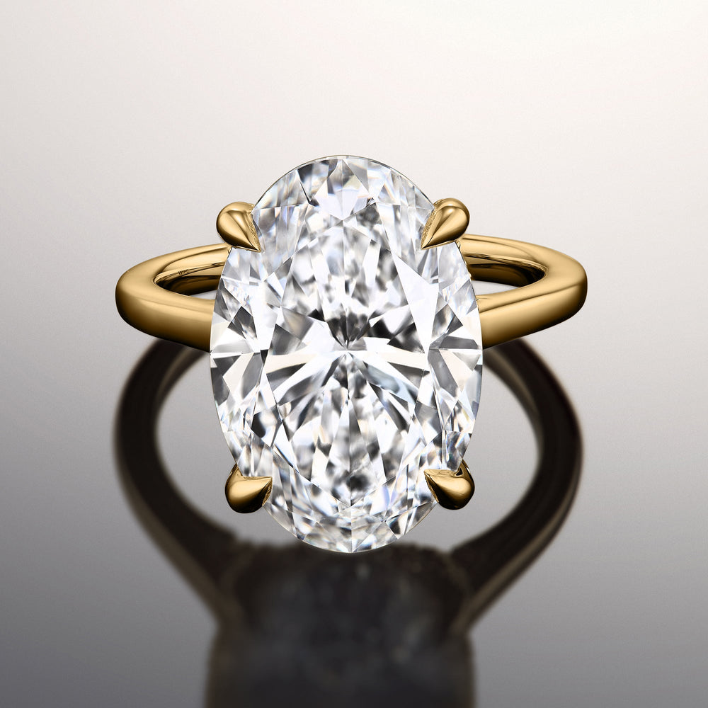 The Delacroix Ring with Oval Cut Diamond in 14KT Yellow Gold view 1
