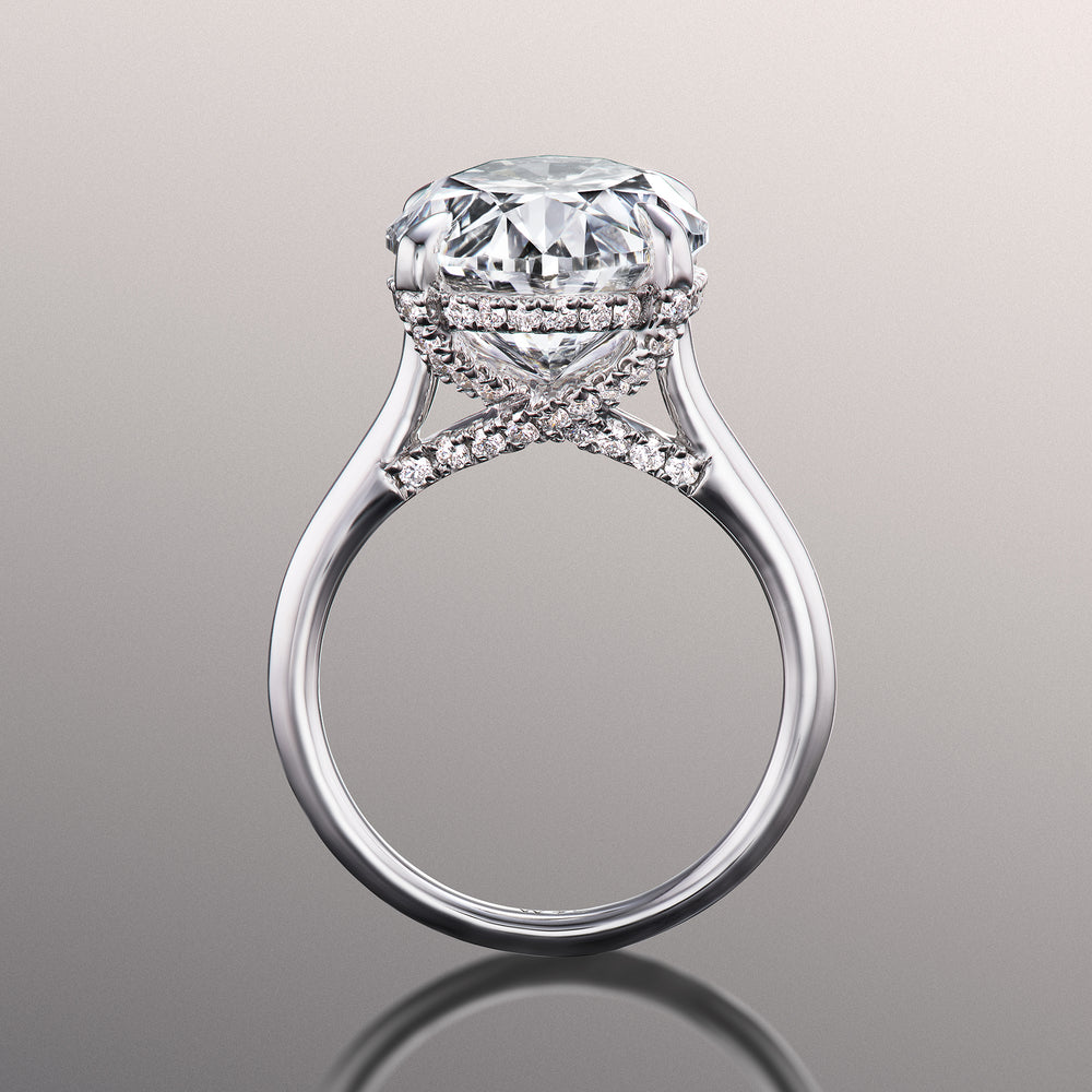 The Delacroix Reserve Rings with Oval Cut Diamond in 14KT Platinum view 2
