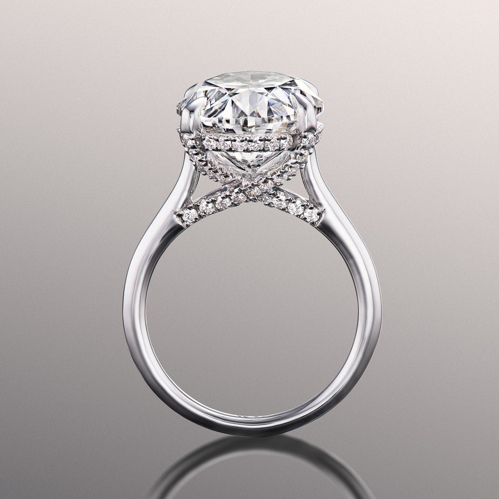 The Delacroix Ring with Oval Cut Diamond in 14KT Platinum view 3
