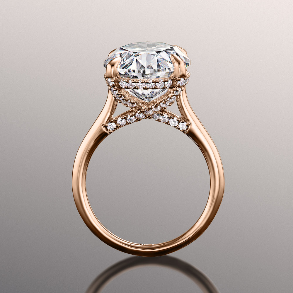 Oval Cut The Delacroix Ring with Lab Grown Diamond in 14KT Rose Gold view 3
