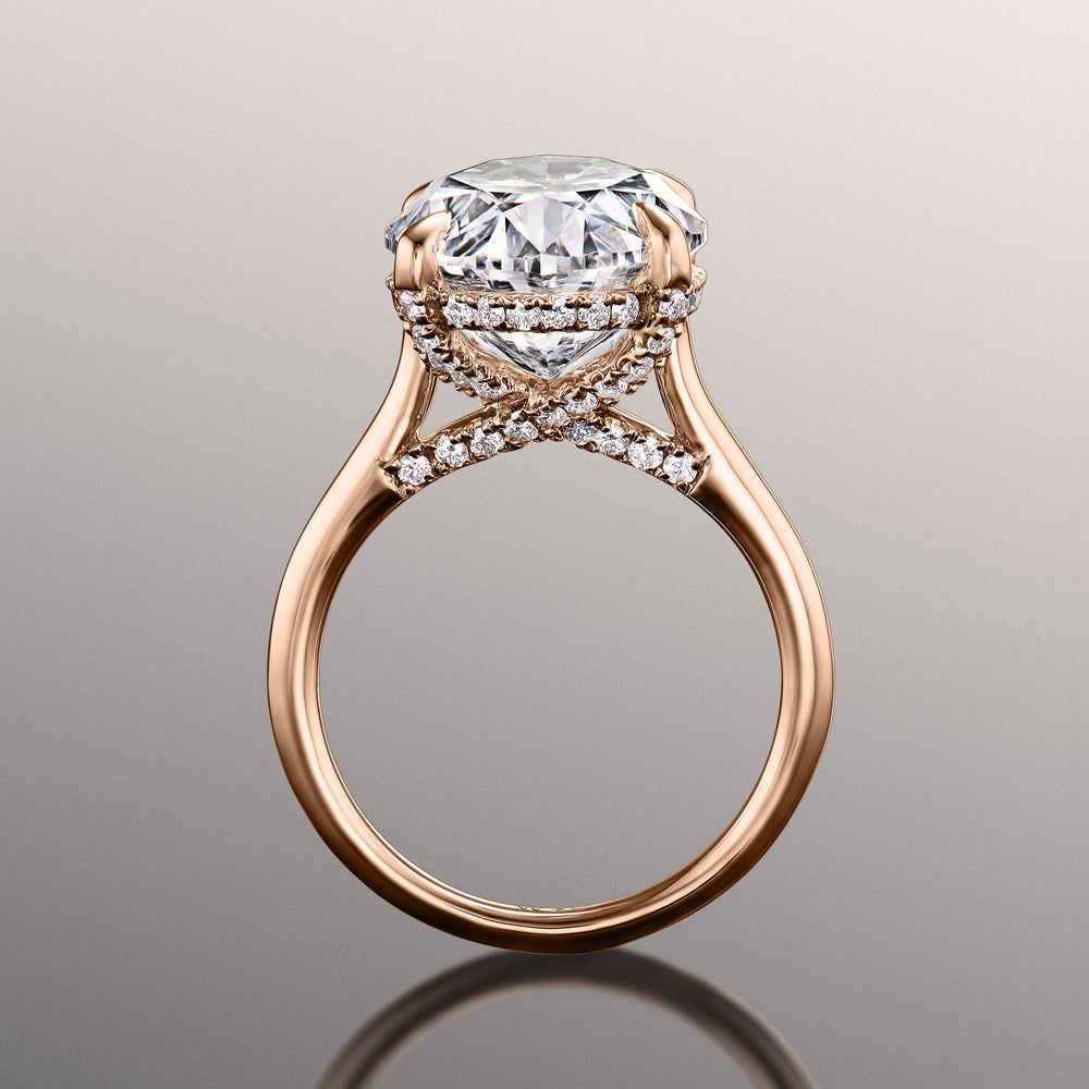 The Delacroix Ring with Oval Cut Diamond in 14KT Rose Gold view 3
