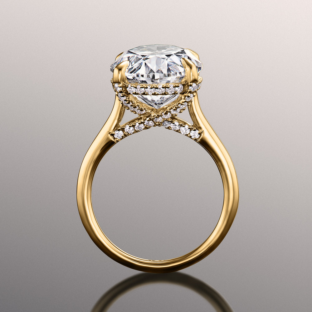 Oval Cut The Delacroix Ring with Lab Grown Diamond in 14KT Yellow Gold view 3
