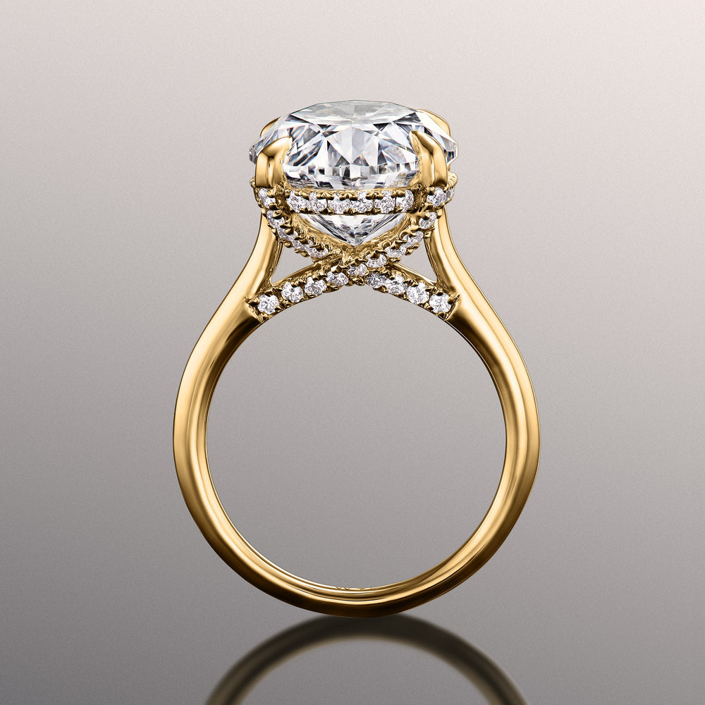 The Delacroix Ring with Oval Cut Diamond in 14KT Yellow Gold view 3
