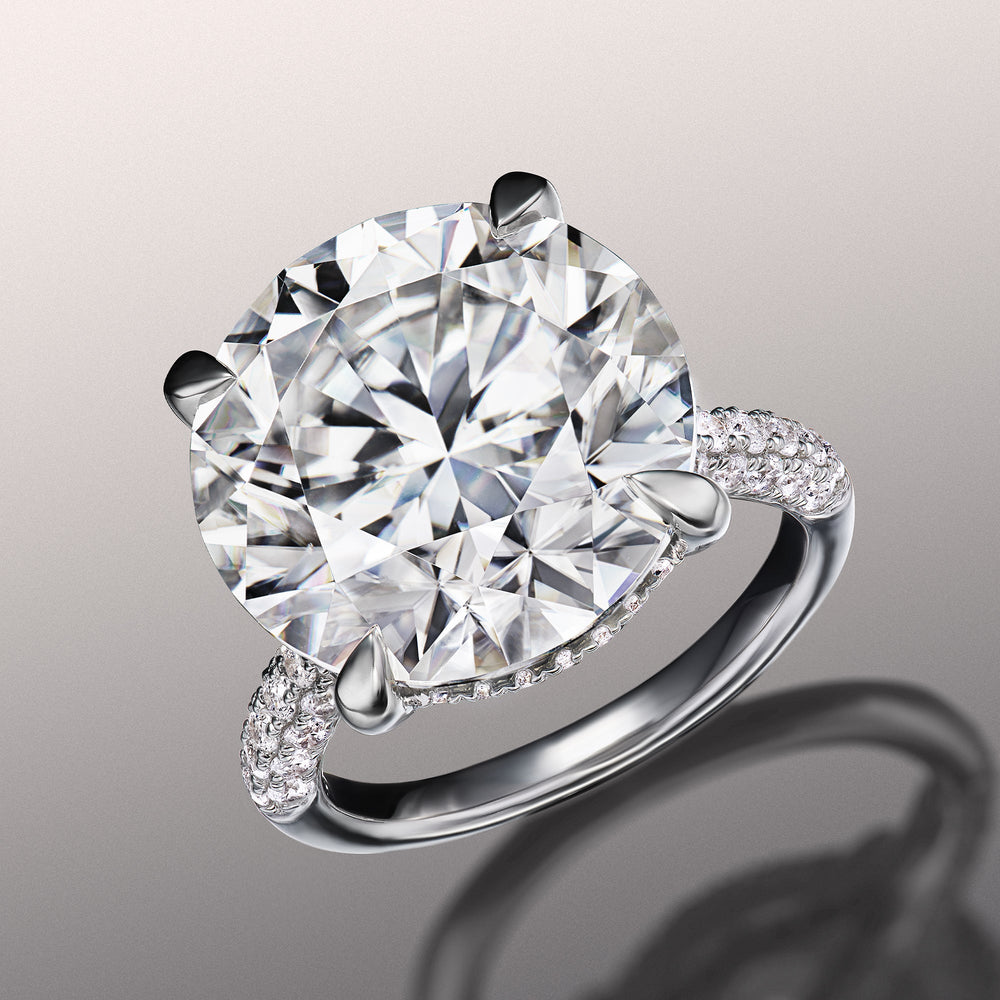 The Carrington Ring with Round Cut Diamond in 14KT Platinum view 2
