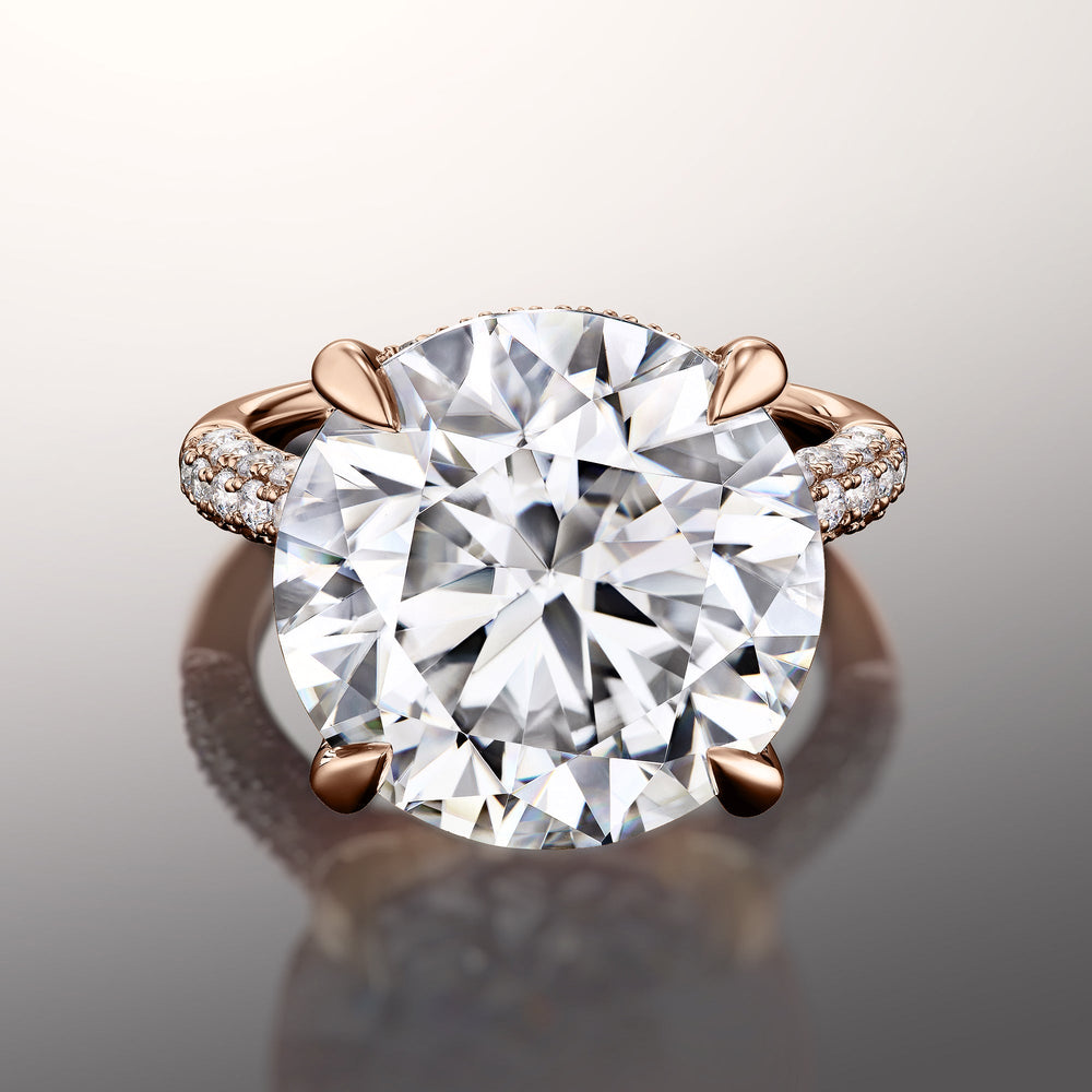 The Carrington Ring with Round Cut Diamond in 14KT Rose Gold view 1
