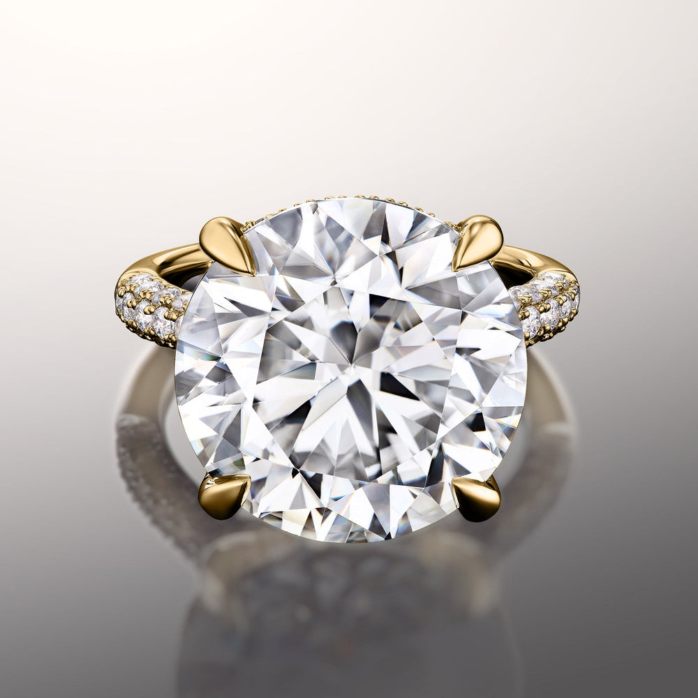 The Carrington Ring with Round Cut Diamond in 14KT Yellow Gold view 1
