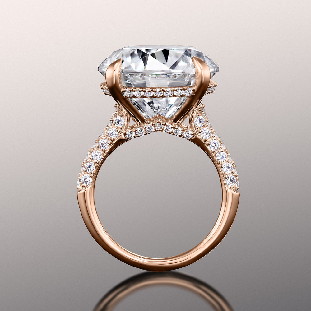 The Carrington Ring with Round Cut Diamond in 14KT Rose Gold view 3
