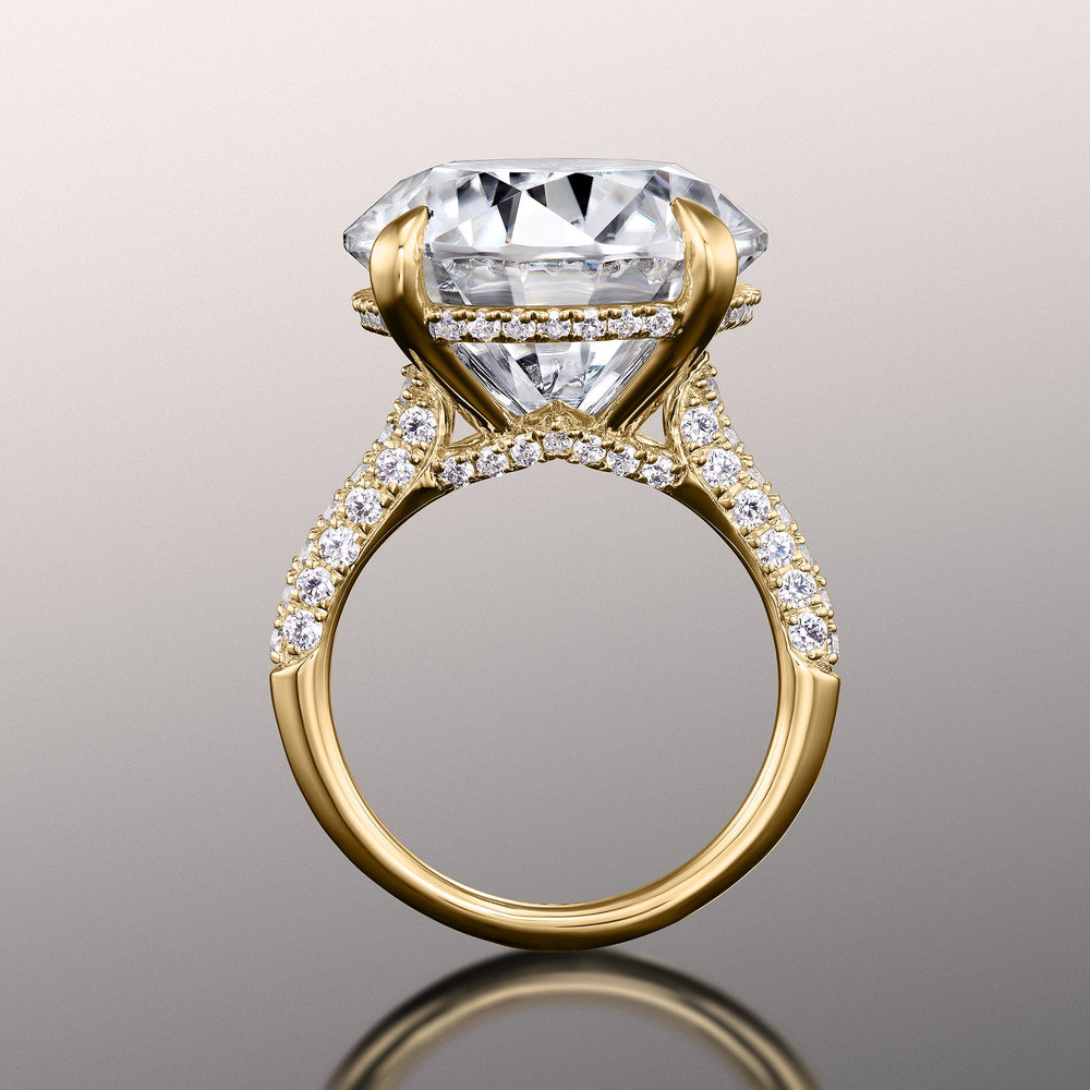 The Carrington Ring with Round Cut Diamond in 14KT Yellow Gold view 3
