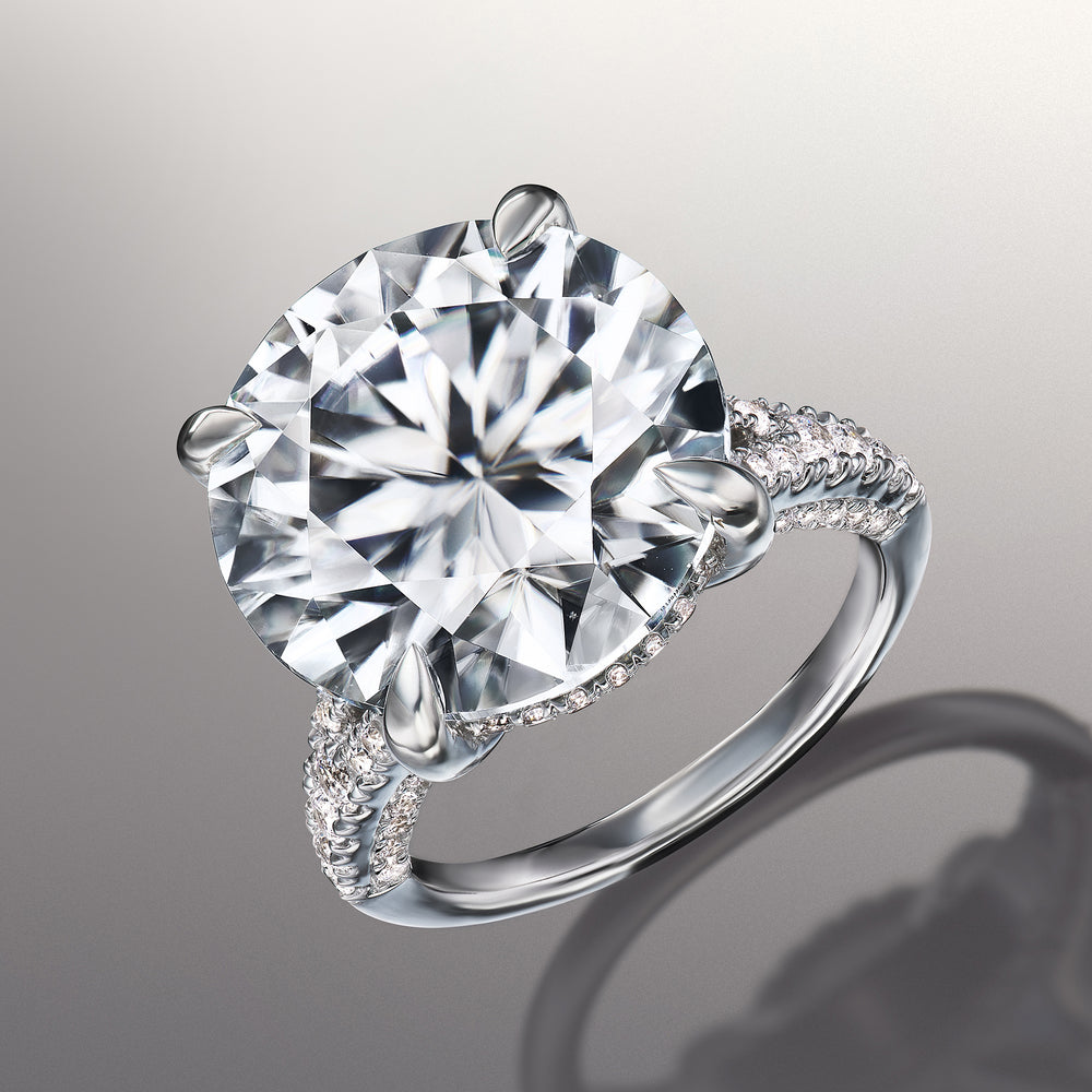 The Caravaggio Reserve Rings with Round Cut Diamond in 14KT Platinum view 2
