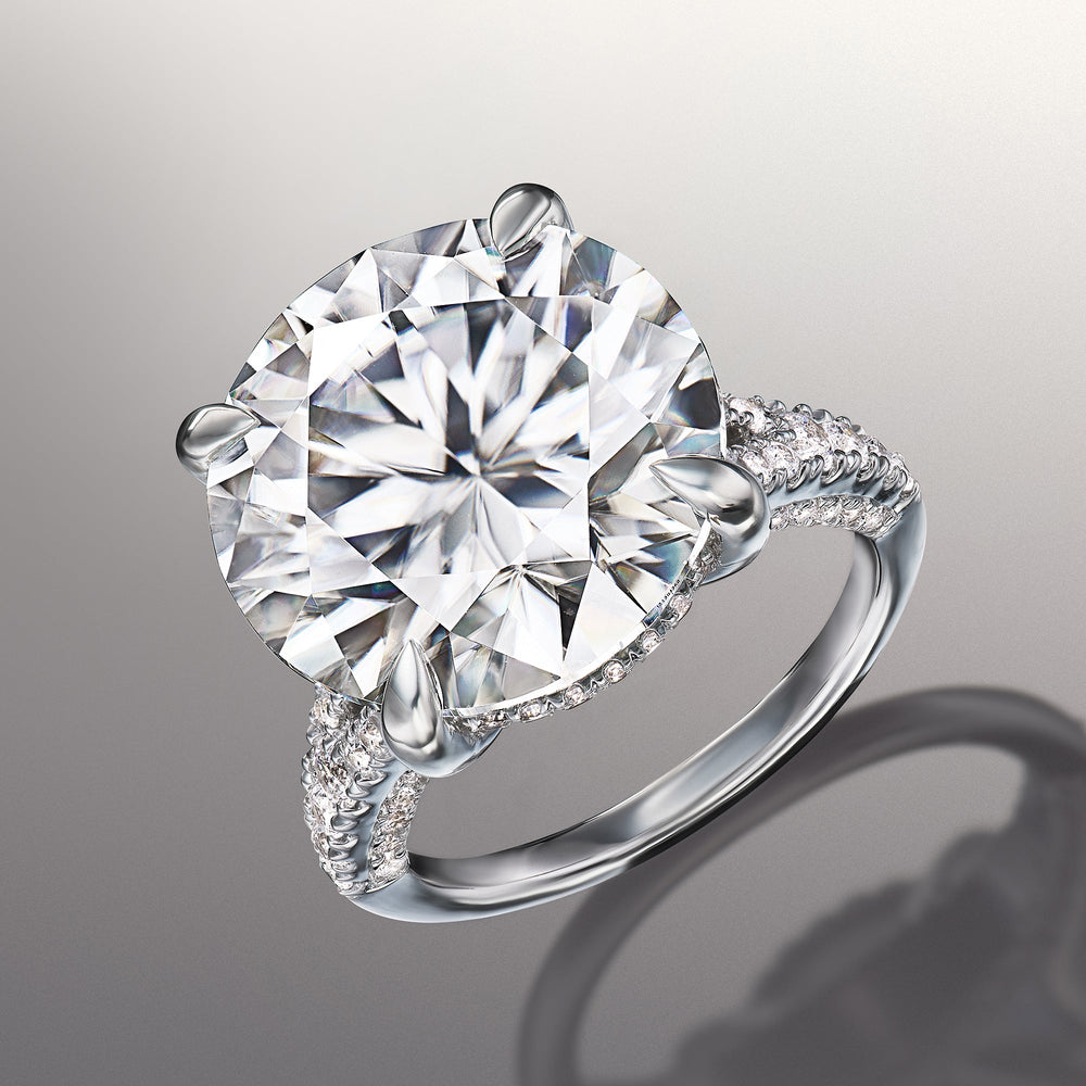 Round Cut The Caravaggio Ring with Lab Grown Diamond in 14KT White Gold view 2
