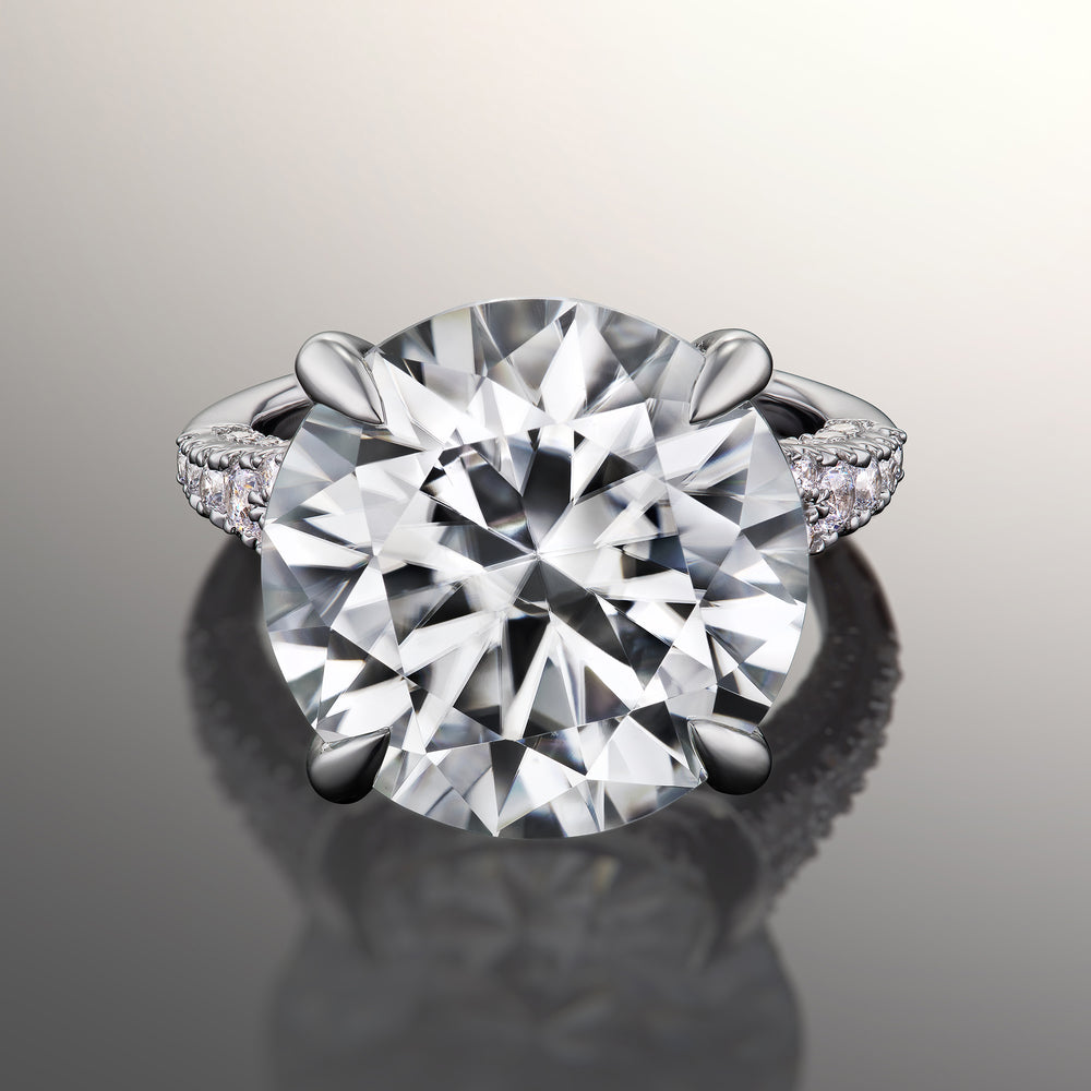 The Caravaggio Reserve Rings with Round Cut Diamond in 14KT Platinum view 1
