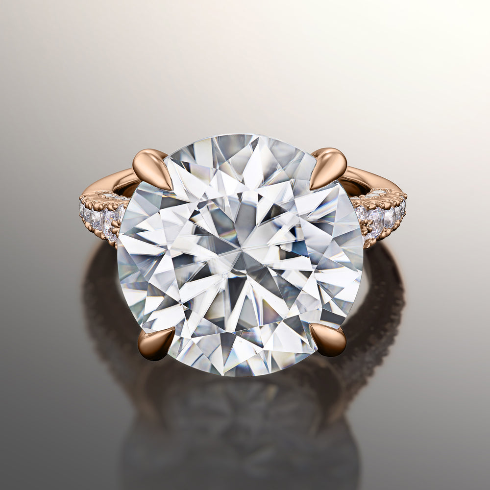 Round Cut The Caravaggio Ring with Lab Grown Diamond in 14KT Rose Gold view 1

