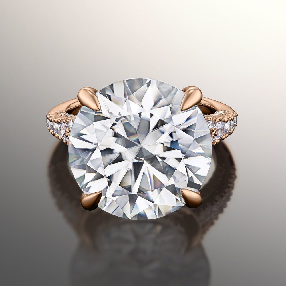 The Caravaggio Ring with Round Cut Diamond in 14KT Rose Gold view 1
