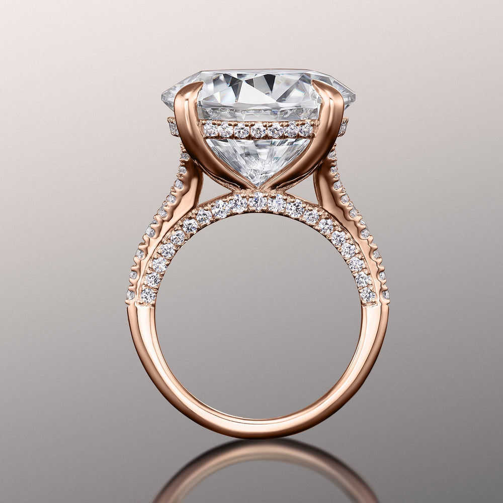 The Caravaggio Ring with Round Cut Diamond in 14KT Rose Gold view 3
