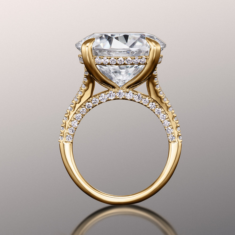 Round Cut The Caravaggio Ring with Lab Grown Diamond in 14KT Yellow Gold view 3
