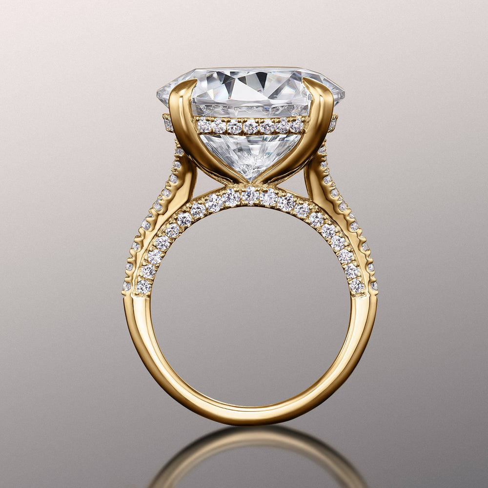 The Caravaggio Ring with Round Cut Diamond in 14KT Yellow Gold view 3
