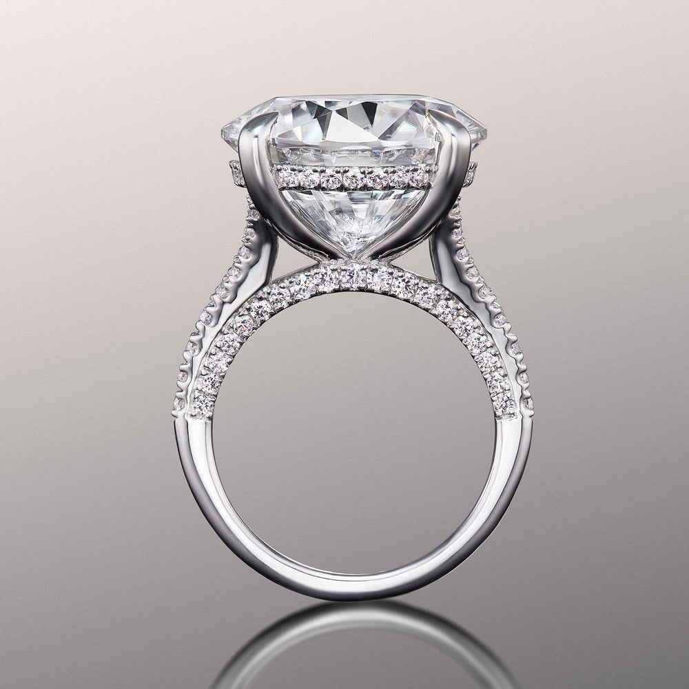 The Caravaggio Ring with Round Cut Diamond in 14KT Platinum view 3
