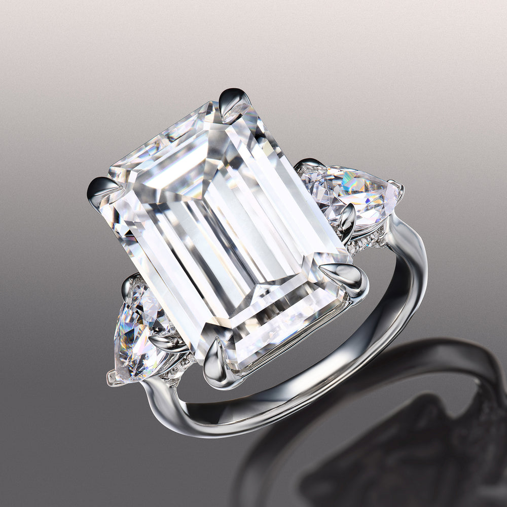 The Wood Reserve Rings with Emerald Cut Diamond in 14KT Platinum view 2
