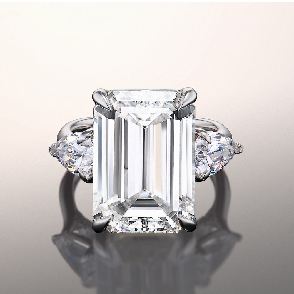 The Wood Reserve Rings with Emerald Cut Diamond in 14KT Platinum view 1
