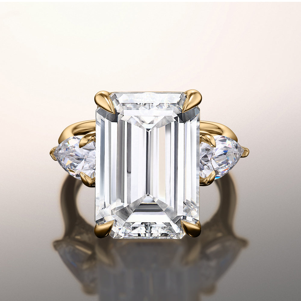 The Wood Reserve Rings with Emerald Cut Diamond in 14KT Yellow Gold view 1

