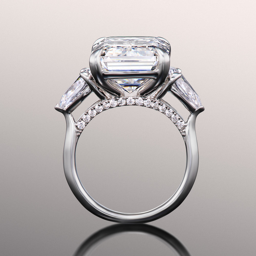 The Wood Reserve Rings with Emerald Cut Diamond in 14KT Platinum view 3
