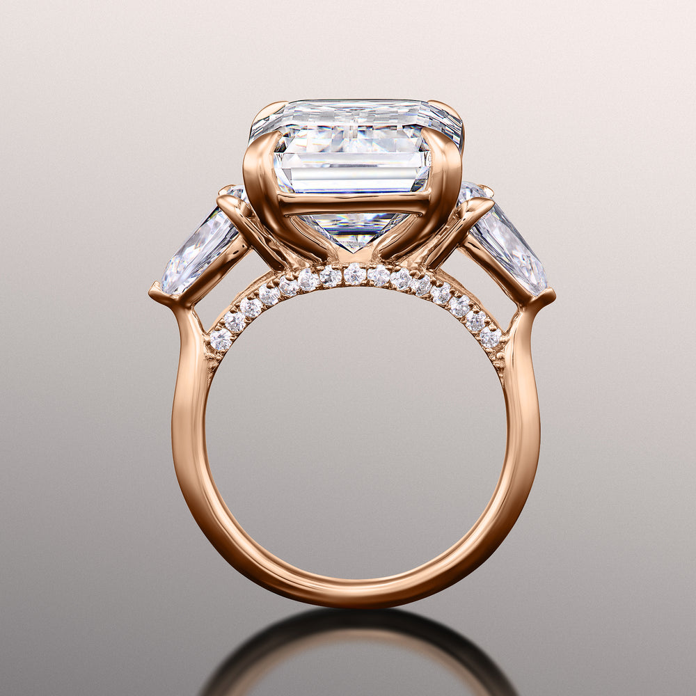 The Wood Reserve Rings with Emerald Cut Diamond in 14KT Rose Gold view 3
