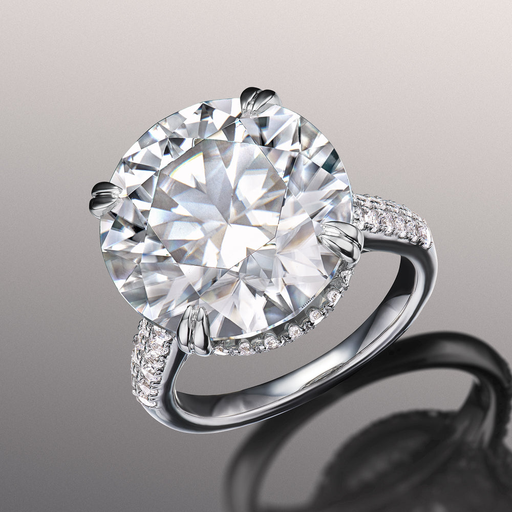 The Rembrandt Ring with Round Cut Diamond in 14KT Platinum view 2
