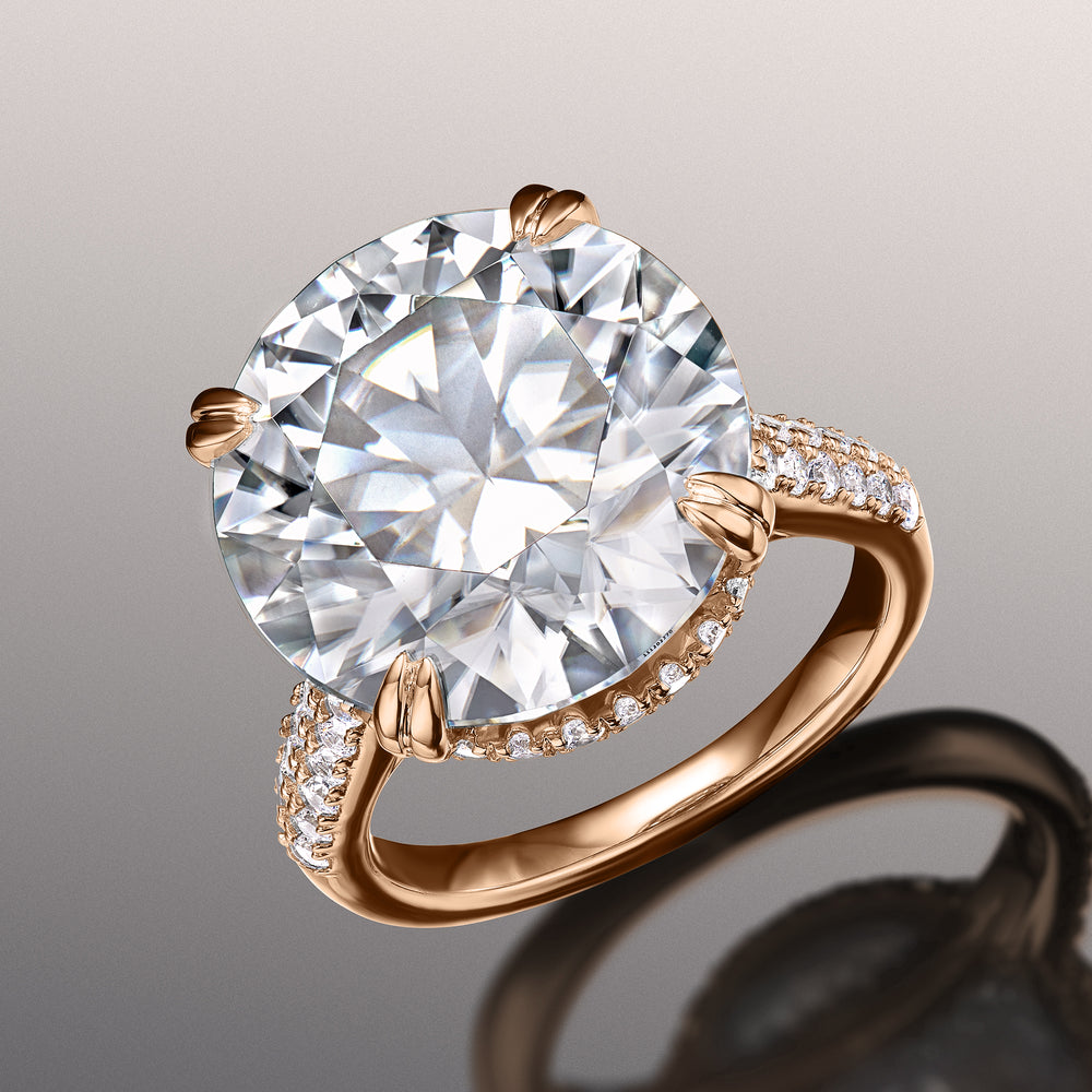 Round Cut The Rembrandt Ring with Lab Grown Diamond in 14KT Rose Gold view 2
