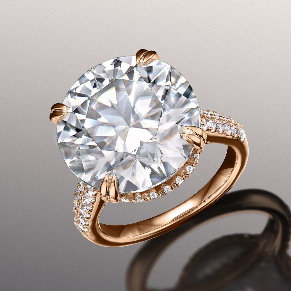 The Rembrandt Ring with Round Cut Diamond in 14KT Rose Gold view 2
