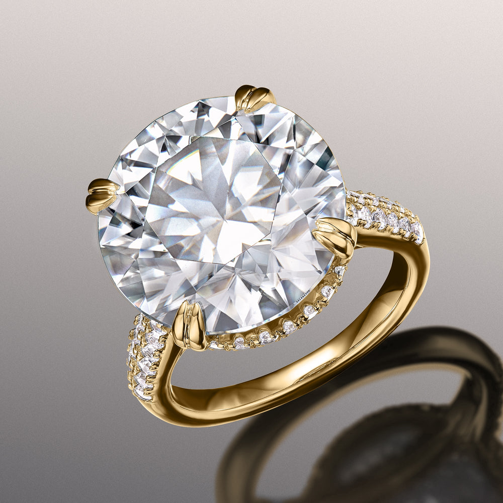 The Rembrandt Ring with Round Cut Diamond in 14KT Yellow Gold view 2

