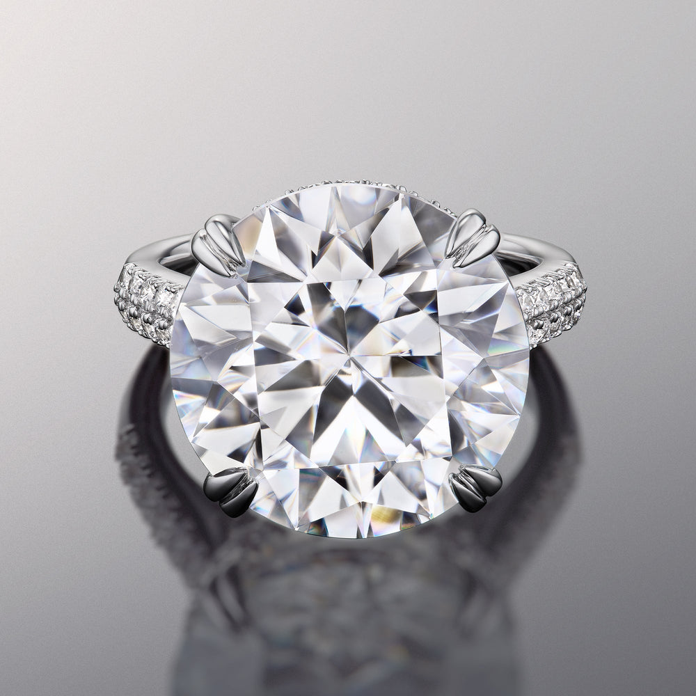 The Rembrandt Ring with Round Cut Diamond in 14KT Platinum view 1

