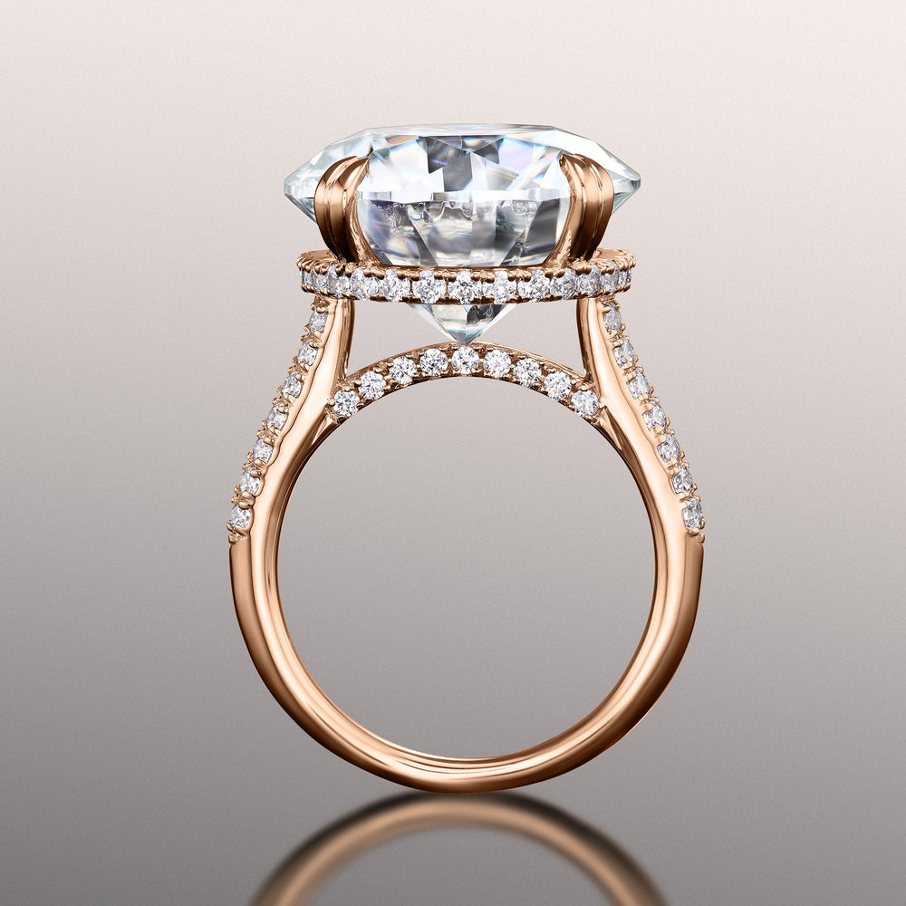 The Rembrandt Ring with Round Cut Diamond in 14KT Rose Gold view 3
