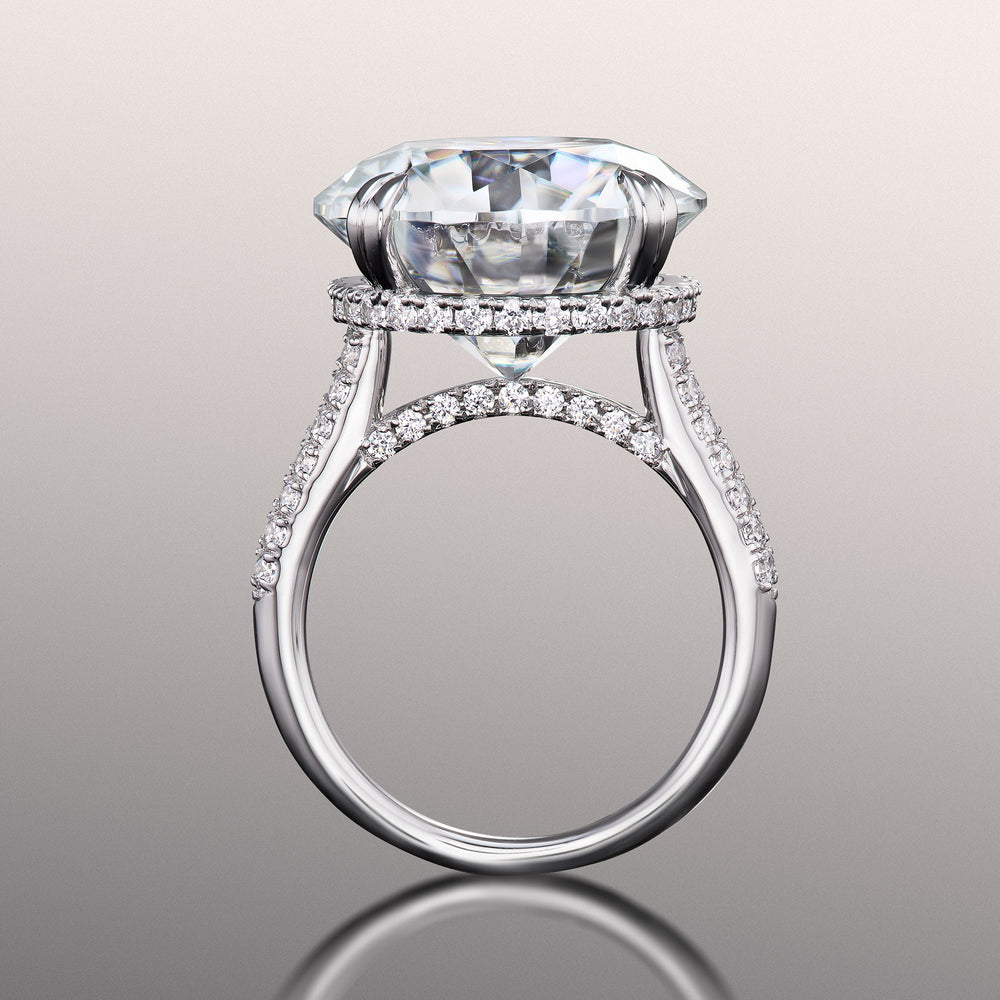 The Rembrandt Ring with Round Cut Diamond in 14KT Platinum view 3
