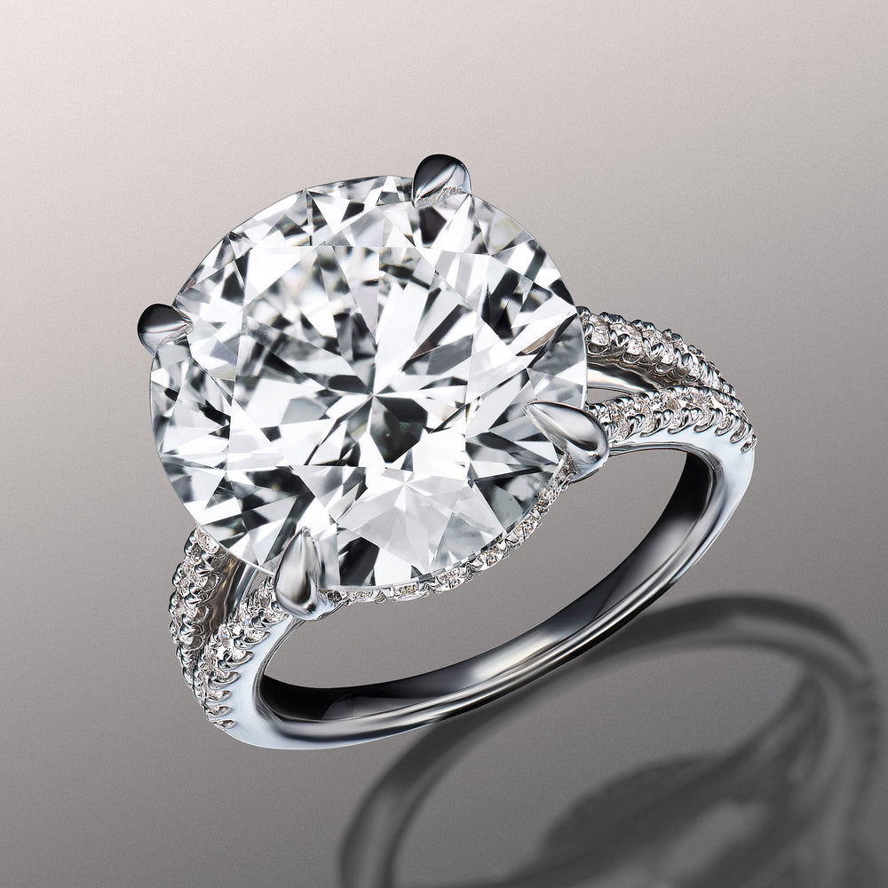 The Pollock Reserve Rings with Round Cut Diamond in 14KT Platinum view 2
