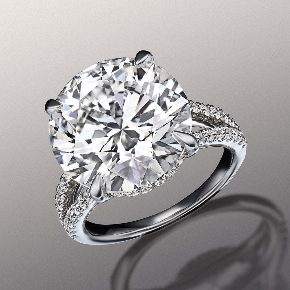 Round Cut The Pollock Ring with Lab Grown Diamond in 14KT White Gold view 2
