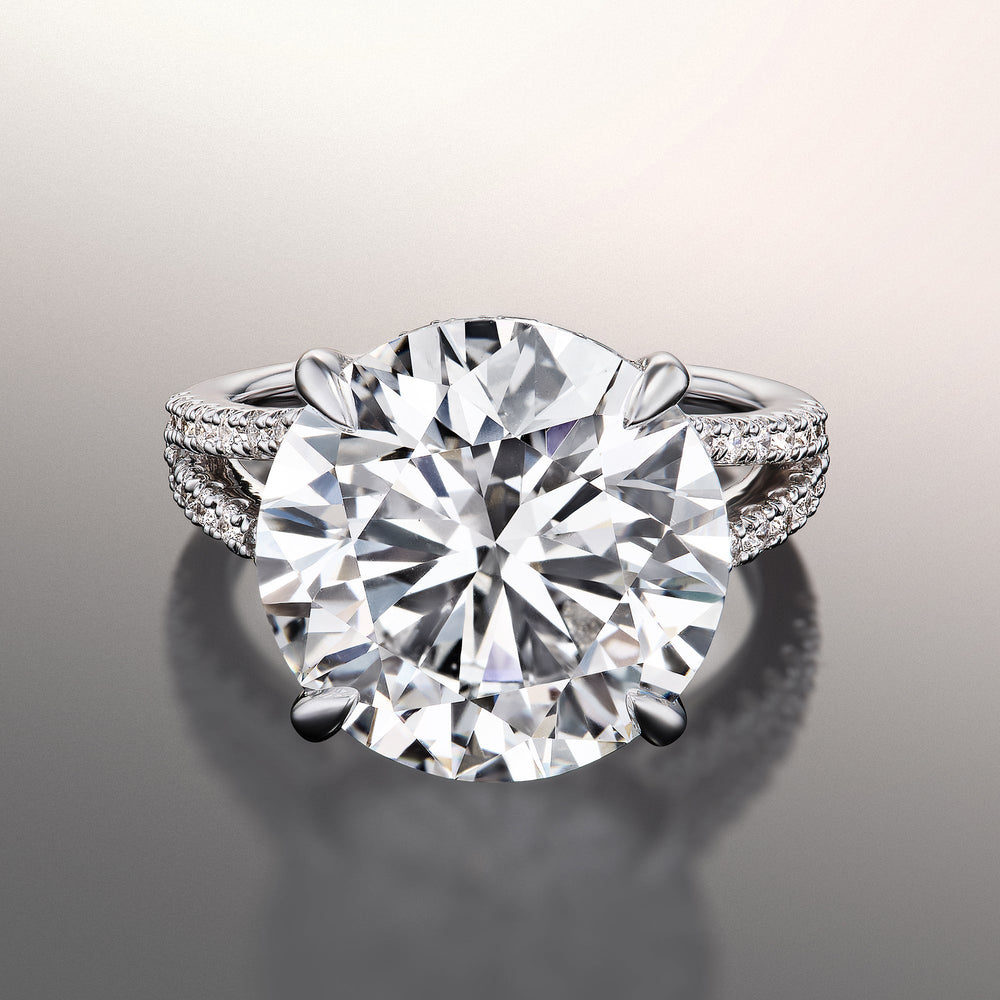 The Pollock Ring with Round Cut Diamond in 14KT Platinum view 1
